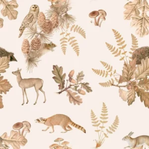 Dekornik Autumn Forest With Animals Kinderzimmer Tapete