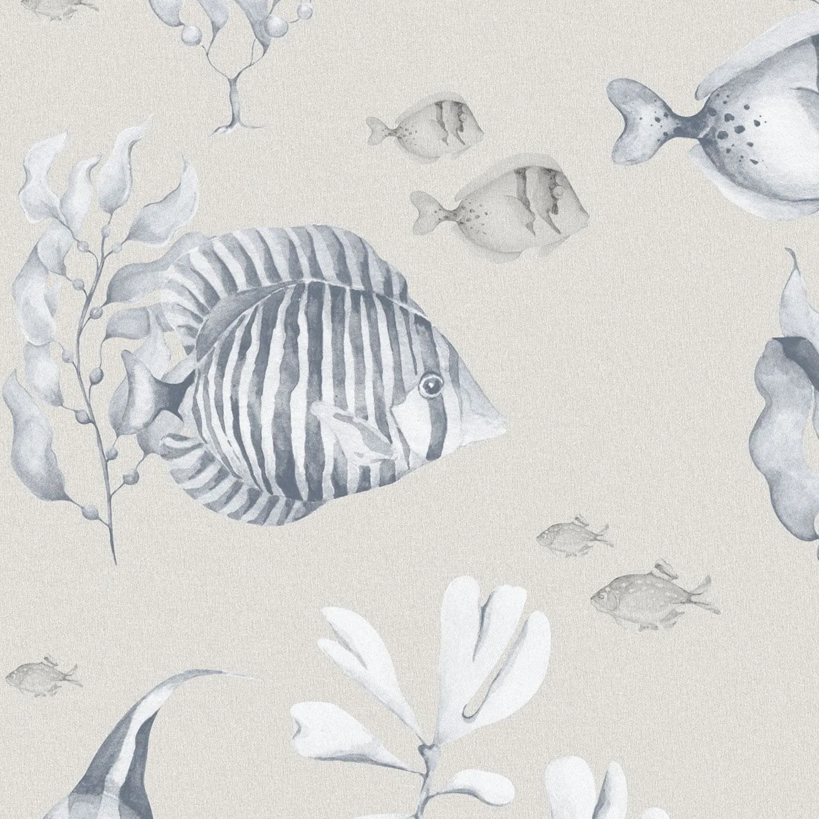 Dekornik Blue&White Beige Fish Kinderzimmer Tapete – Bild 4