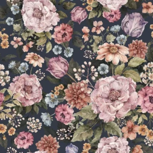 Dekornik Bouquet of flowers – violet Kinderzimmer Tapete