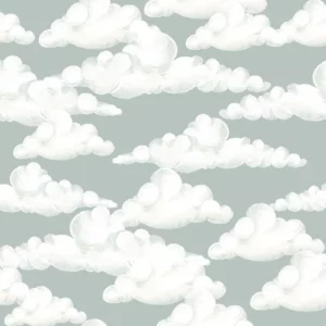 Dekornik CLASSIC Velveteen clouds gray blue Kinderzimmer Tapete