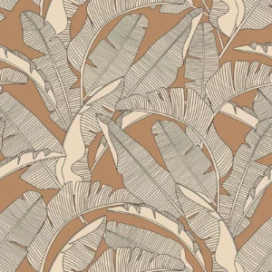 Dekornik CLASSIC big palm leaves ivory cinnamon Kinderzimmer Tapete