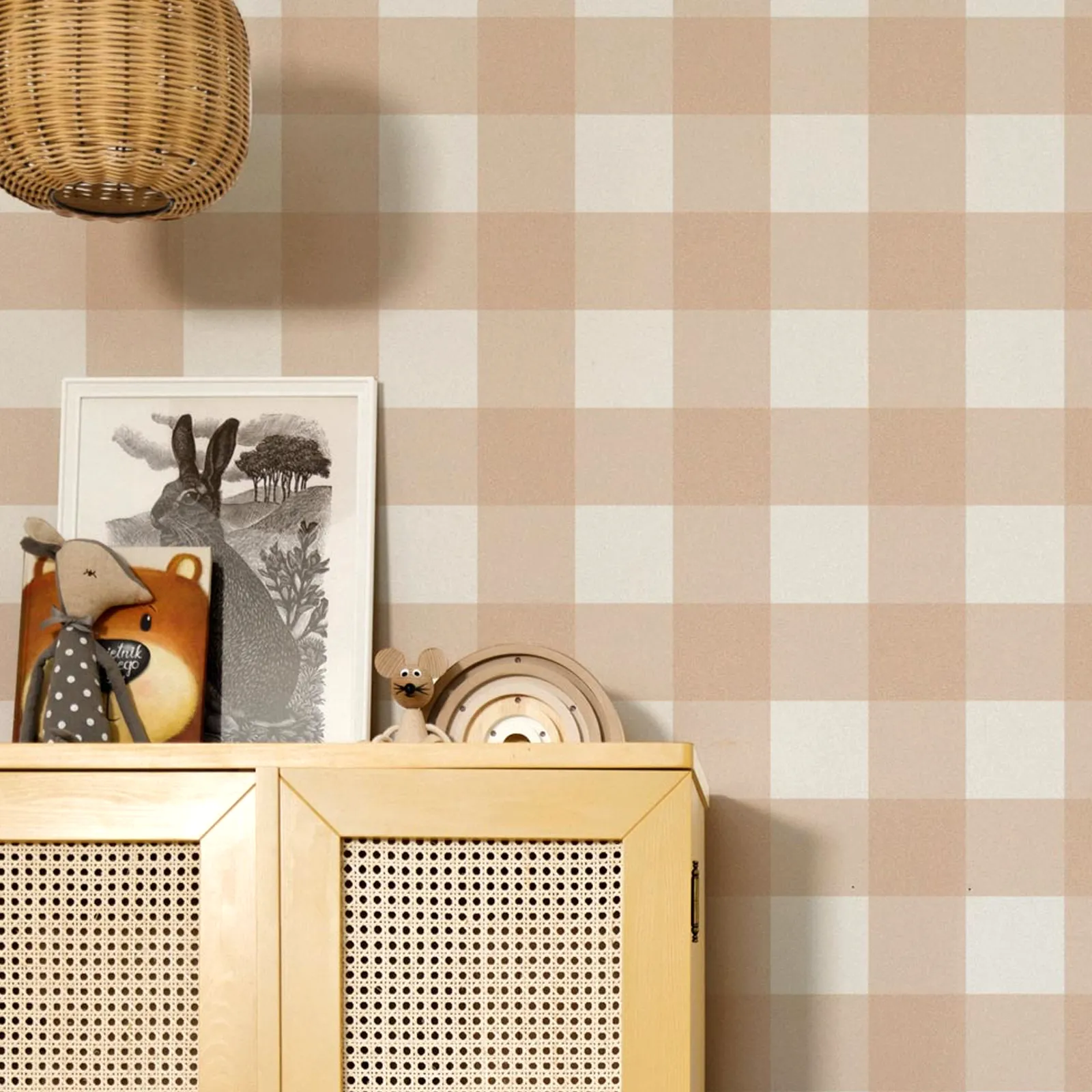 Dekornik Check Peach Kinderzimmer Tapete – Bild 2