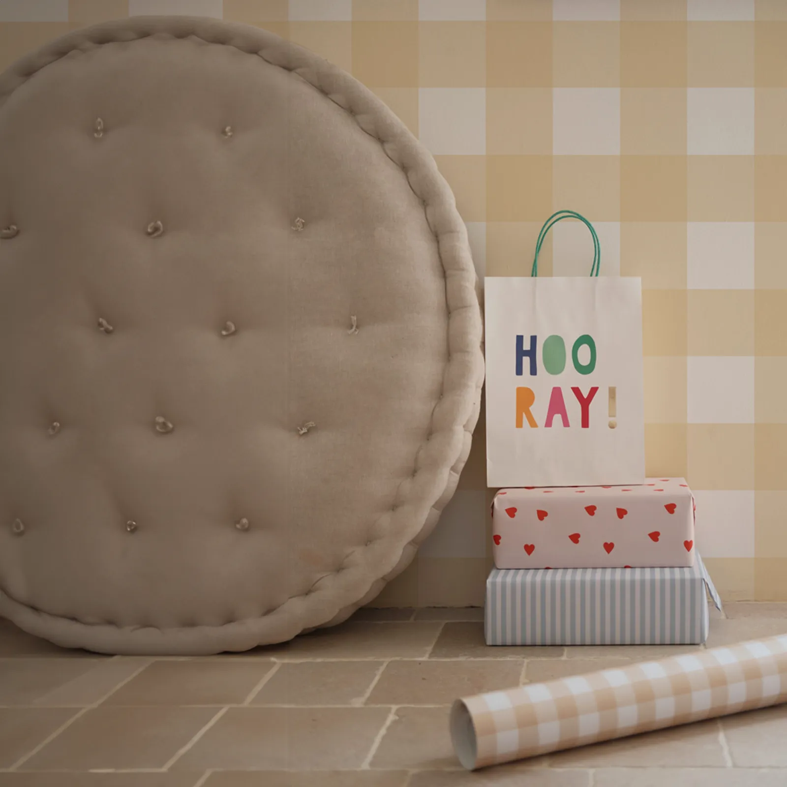 Dekornik Check Yellow Kinderzimmer Tapete – Bild 2