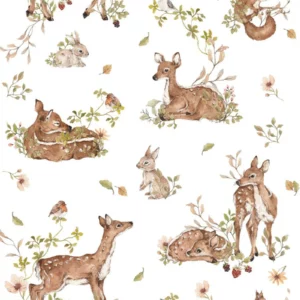 Dekornik Deer Meadow White Kinderzimmer Tapete
