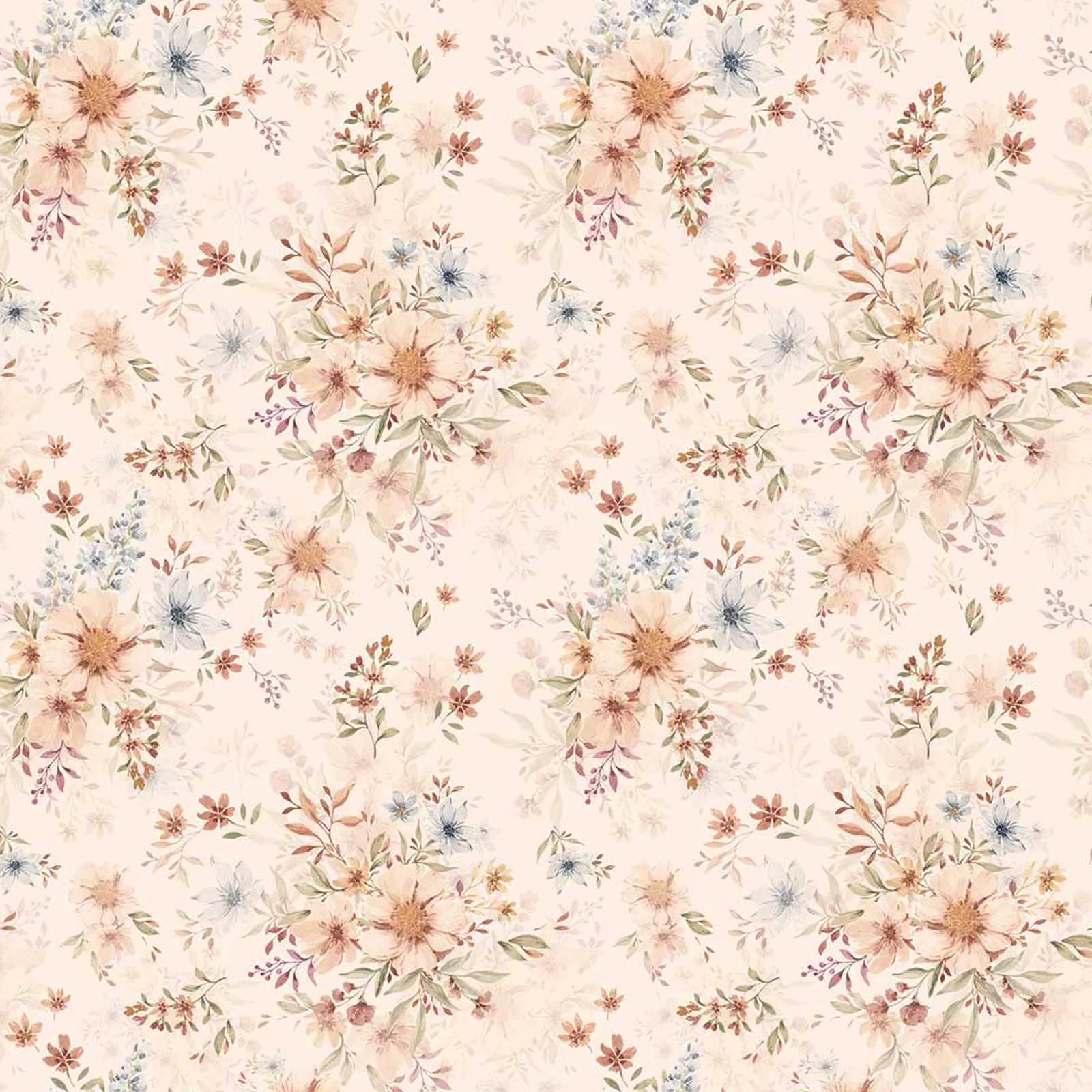 Dekornik Flowers with orange Kinderzimmer Tapete