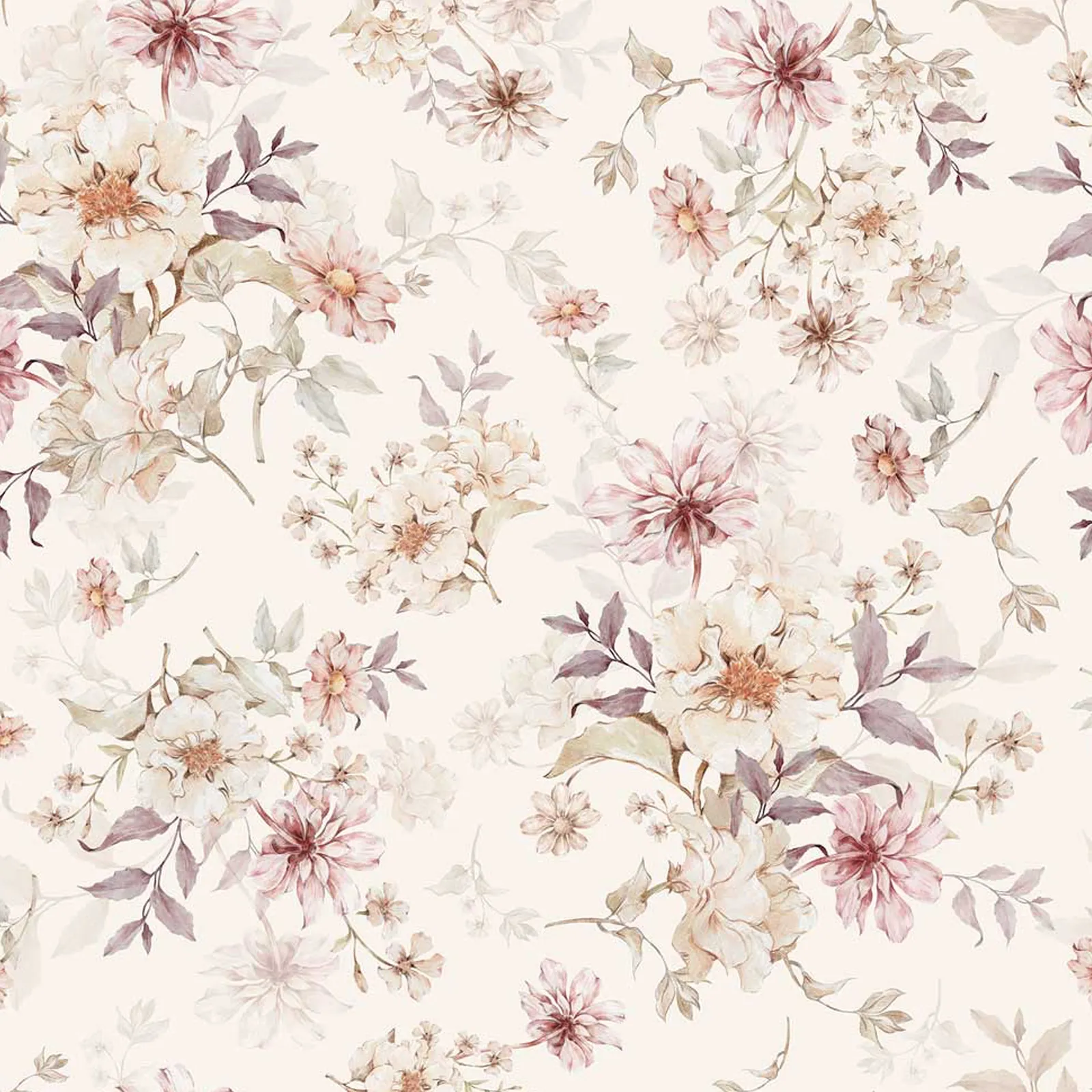 Dekornik Flowers with violet Kinderzimmer Tapete