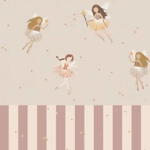 Dekornik Kinderzimmer Tapete Fairies beige and stripes
