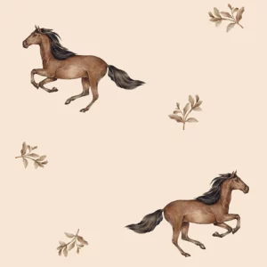 Dekornik Horses Beige Kinderzimmer Tapete