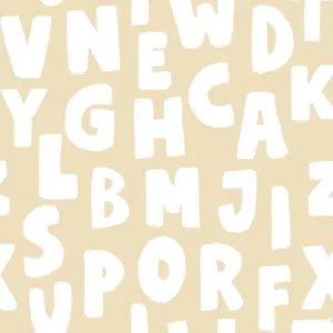 Dekornik Kinderzimmer Tapete Letters Beige