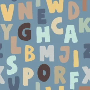 Dekornik Kinderzimmer Tapete Letters Blue