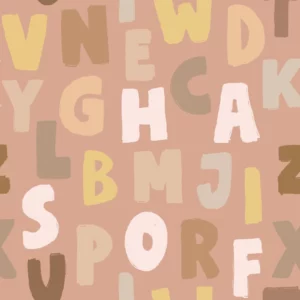 Dekornik Kinderzimmer Tapete Letters Pink