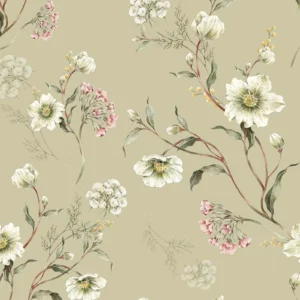 Dekornik Kinderzimmer Tapete Light green blossom