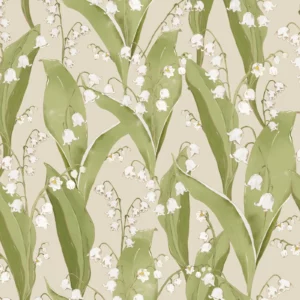 Dekornik Lily of valley beige background Kinderzimmer Tapete