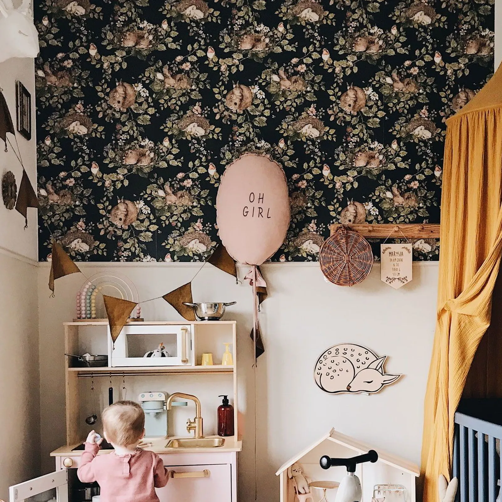 Dekornik Little Sleepy Animals Dark Kinderzimmer Tapete – Bild 2