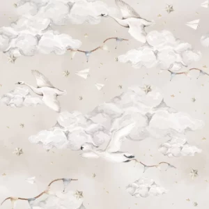 Dekornik Magic Swans Beige Kinderzimmer Tapete