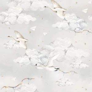 Dekornik Magic Swans Blue Kinderzimmer Tapete