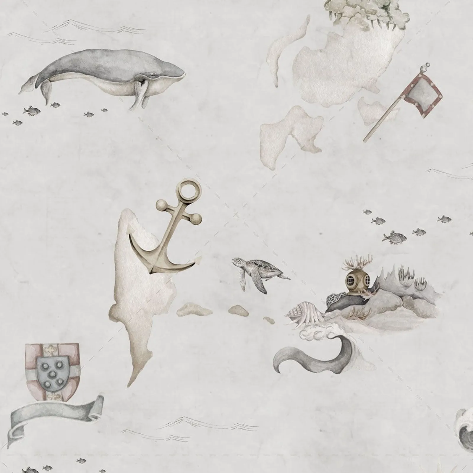 Dekornik Map Stories From The Sea Color Kinderzimmer Tapete – Bild 3