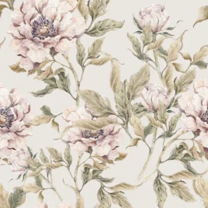 Dekornik Peonies Beige Kinderzimmer Tapete