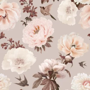 Dekornik Peonies ans birds Kinderzimmer Tapete
