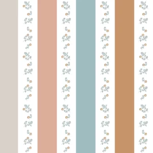 Dekornik Portofino Colour Stripes with flowers Kinderzimmer Tapete