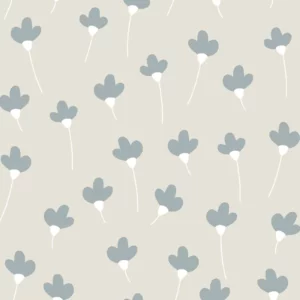 Dekornik SIMPLE Daisies Beige Blue Kinderzimmer Tapete