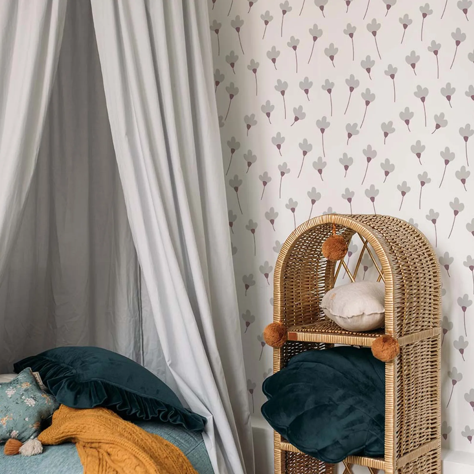 Dekornik SIMPLE Daisies on white Kinderzimmer Tapete – Bild 2