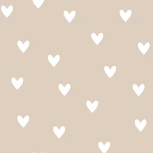 Dekornik SIMPLE Hearts Beige Kinderzimmer Tapete