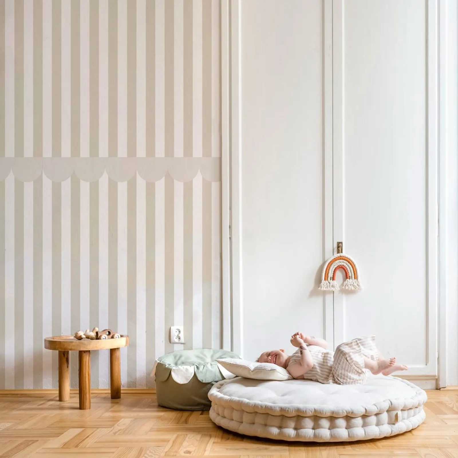 Dekornik SIMPLE Rustic Beige White Kinderzimmer Tapete – Bild 2