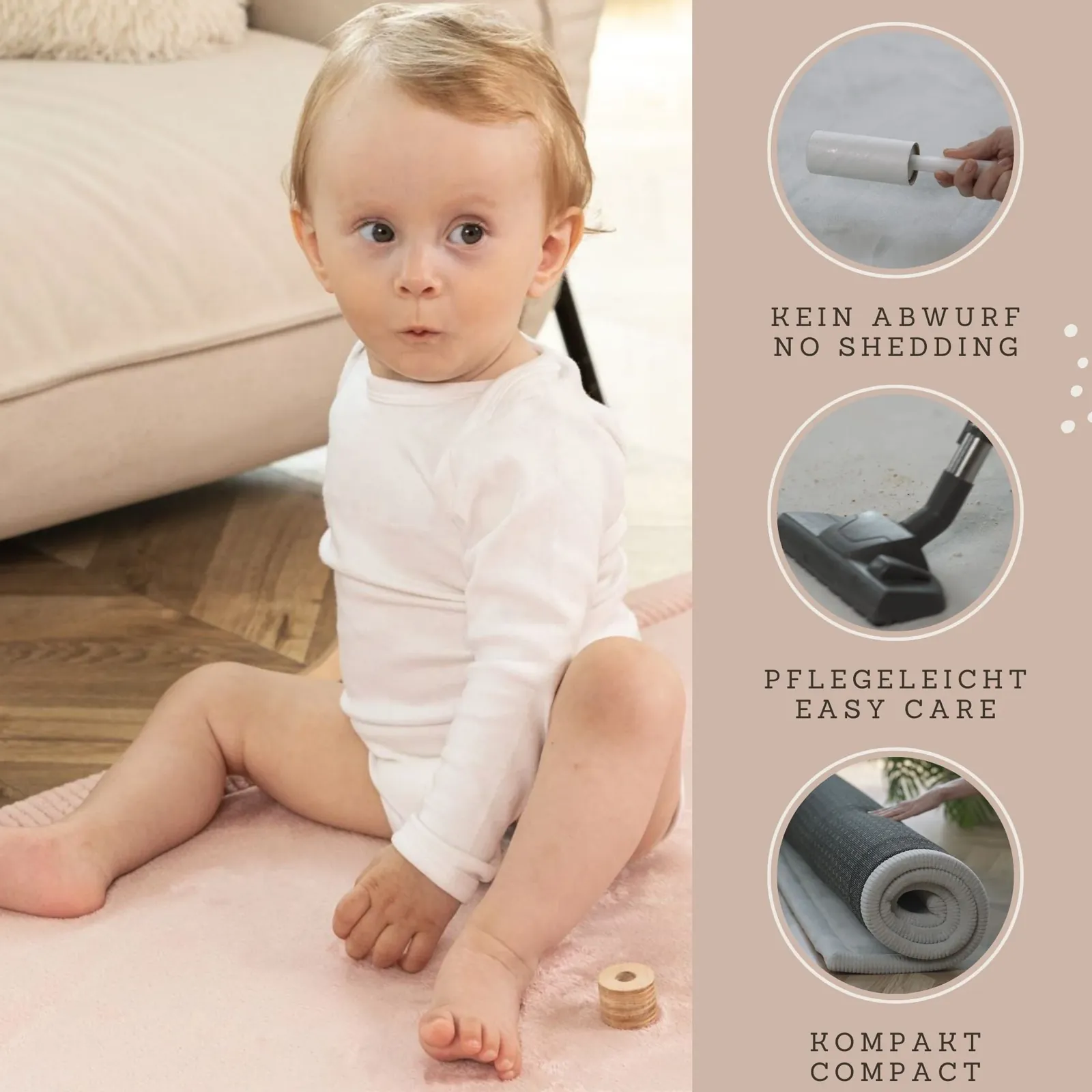 Hakuna Matte Wolkenweicher Kinderteppich L rosa – Bild 5