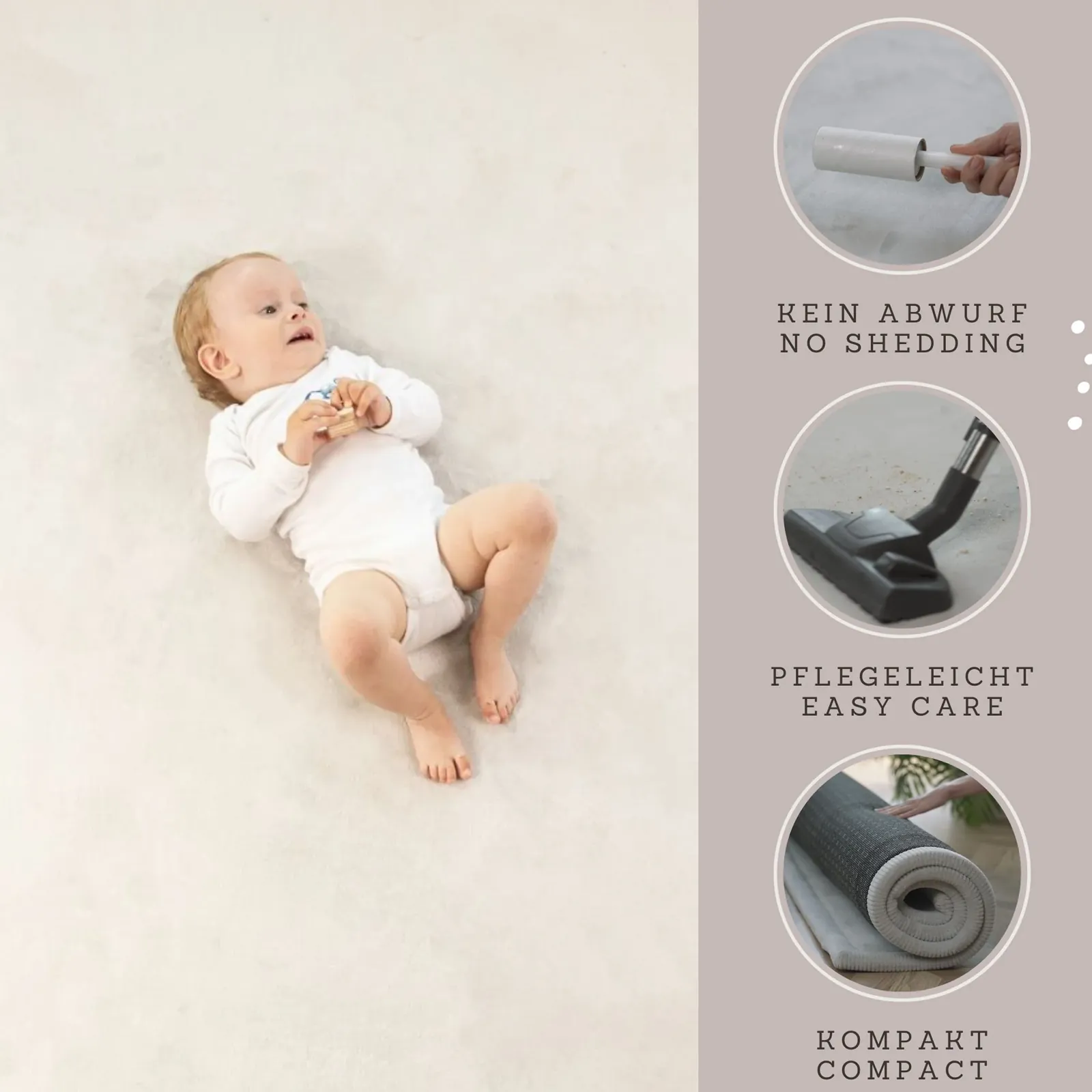 Hakuna Matte Wolkenweicher Kinderteppich S grau – Bild 5