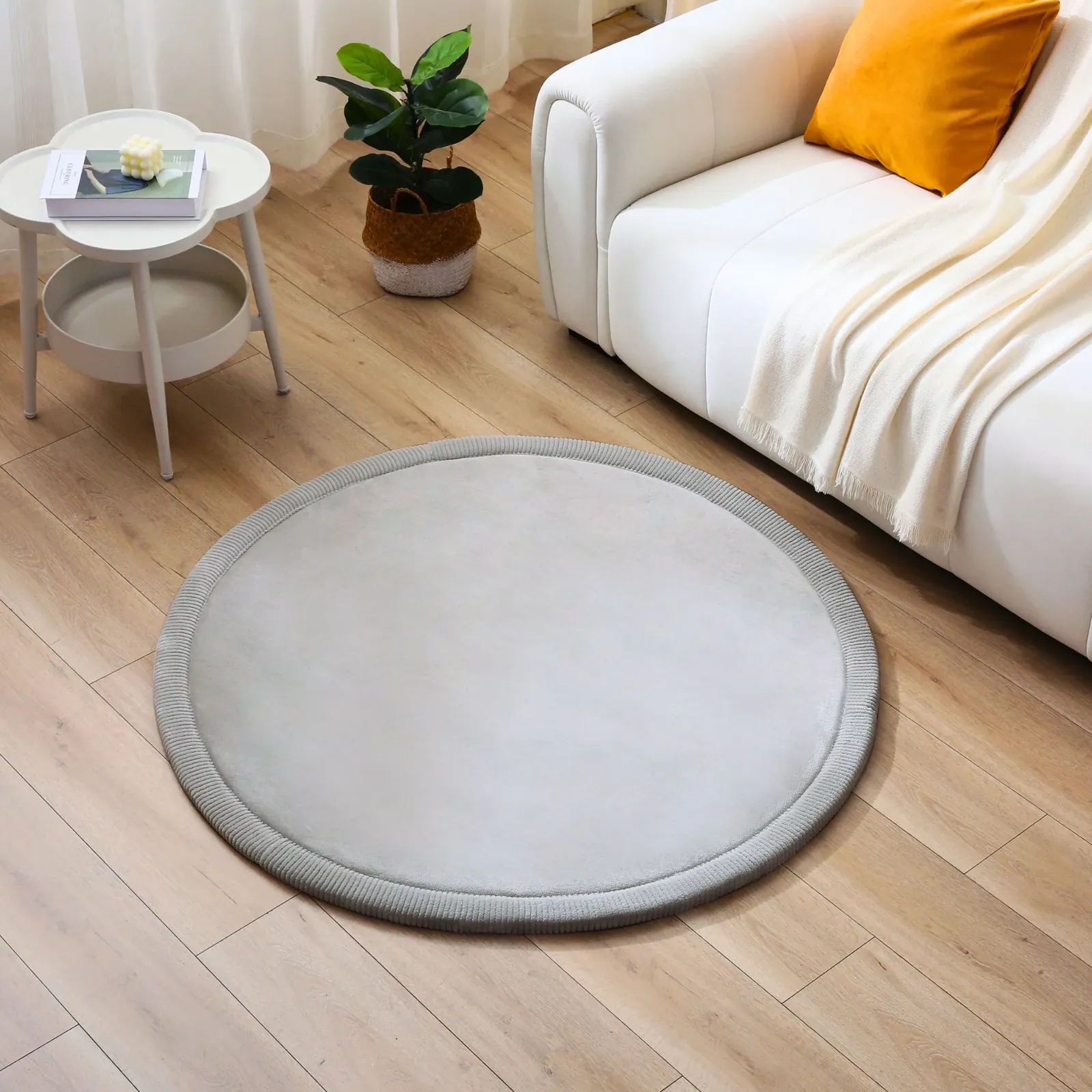 Hakuna Matte Wolkenweicher Kinderteppich rund grau – Bild 2