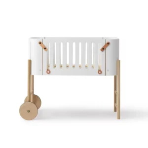 Oliver Furniture Beistellbett inkl. Umbauset zur Bank, 42x82, weiß/Eiche