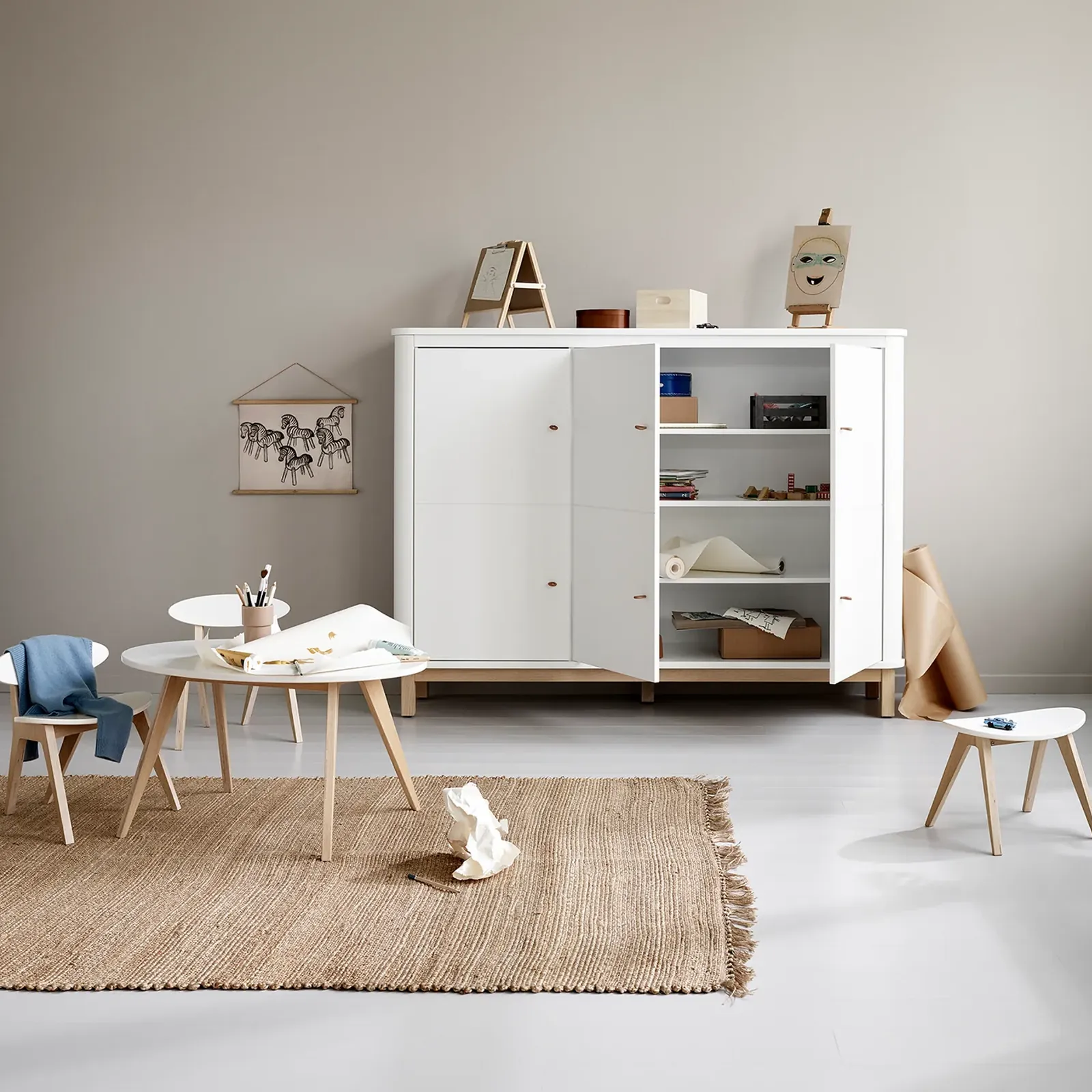 Oliver Furniture PingPong Stuhl, weiß/Eiche – Bild 2