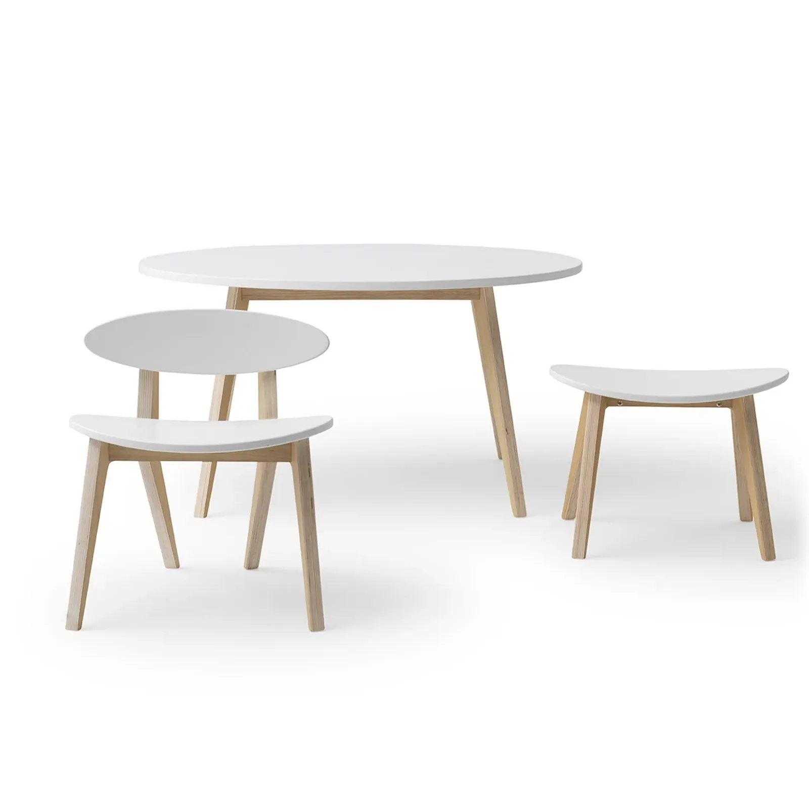 Oliver Furniture PingPong Stuhl, weiß/Eiche – Bild 3