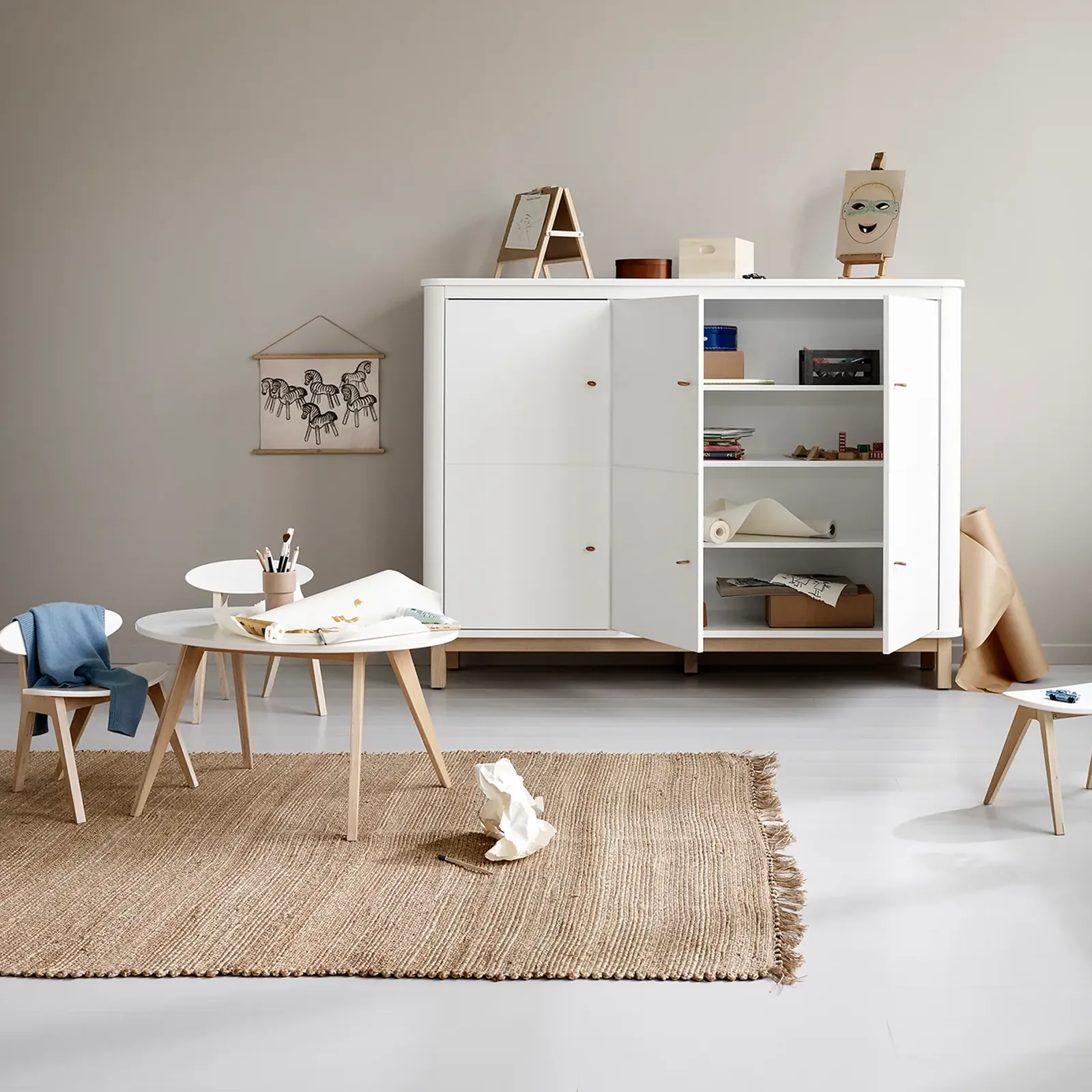 Oliver Furniture PingPong Tisch, weiß/Eiche – Bild 2