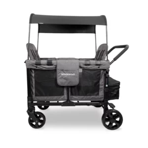 Die Seitenansicht des Wonderfold W4 Original Quad Bollerwagen 4-Sitzer
