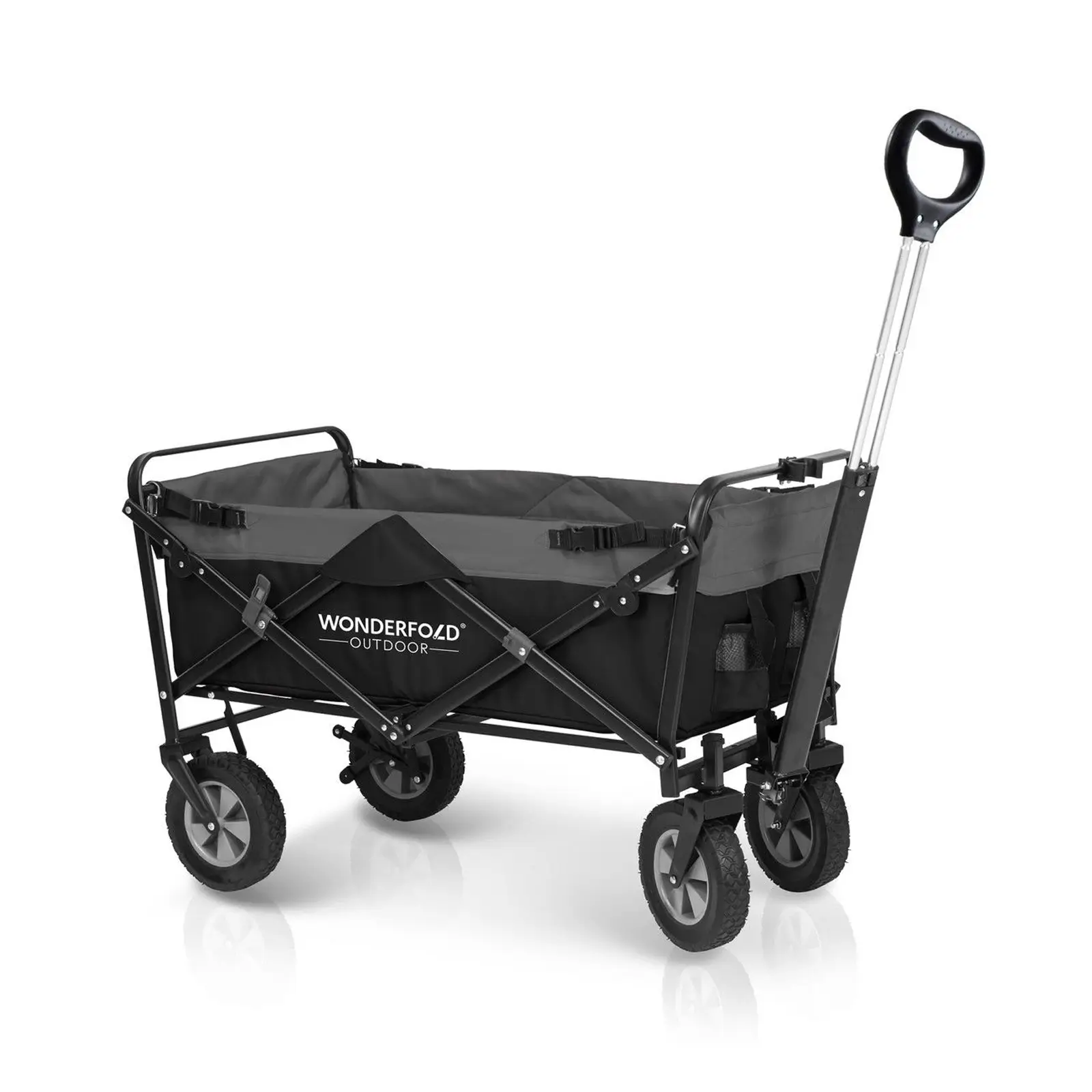 Der faltbare Bollerwagen Utility Outdoor von Wonderfold in Schwarz und Grau