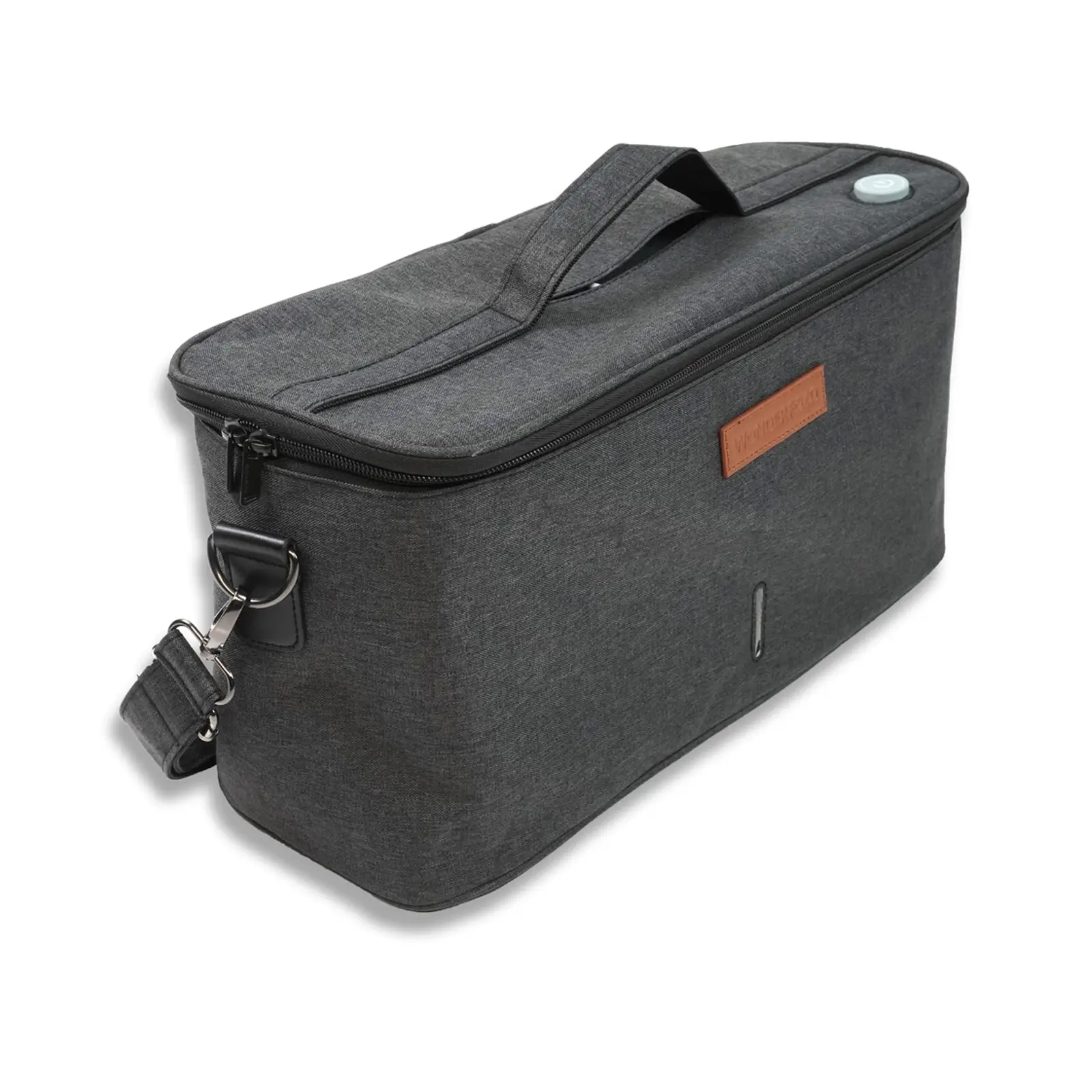 Die für alle Wagen geeignete Wonderfold 2-in-1 Kühltasche in grau.